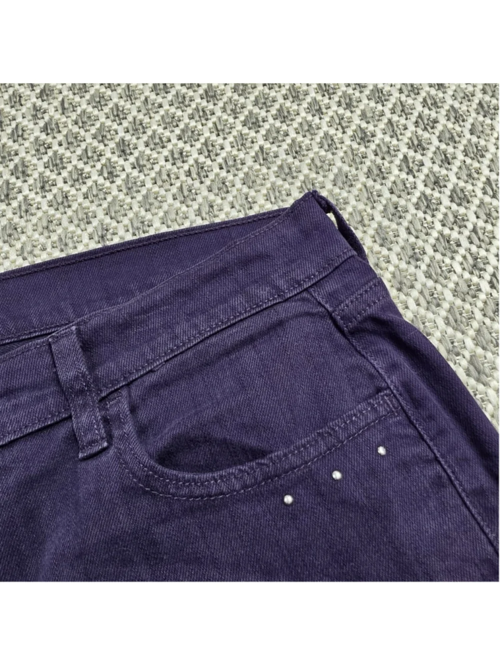 Levi’s 505 Purple Reworked Paisley Patchwork Cutoff Denim Shorts Y2K Size 32